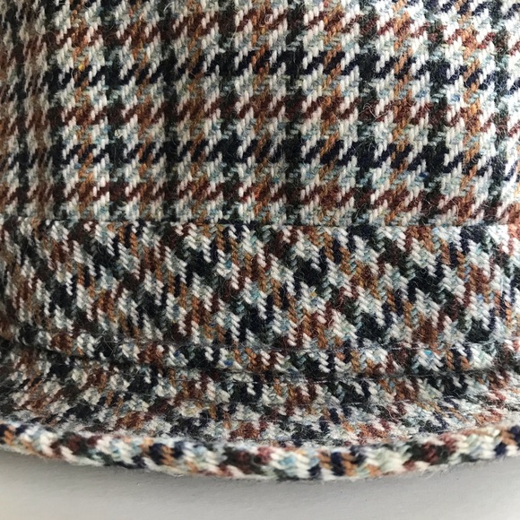 Handtailored BLARNEY Inter Hat Wool Made in Ireland Houndstooth 7 1/4 - Picture 12 of 16